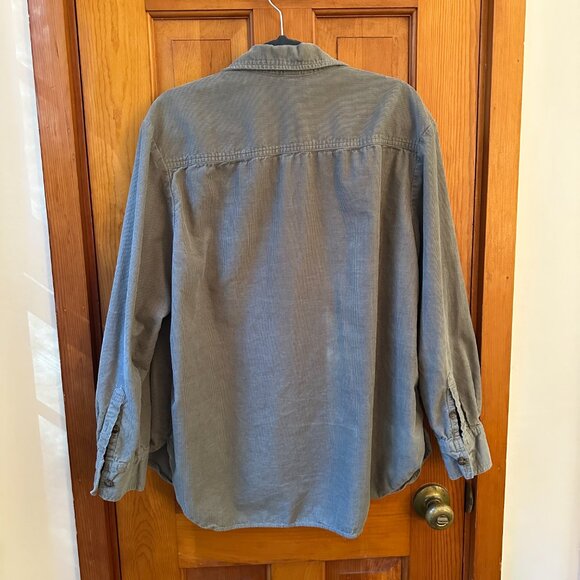 H&M Corduroy Sage Green Button Down Shirt - Size M - Picture 2 of 7